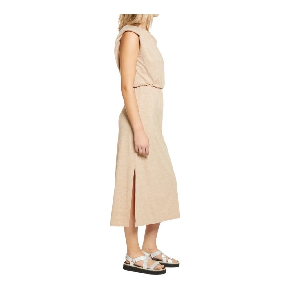 WAYF Padded Shoulder Midi Dress - Picture 5 of 15